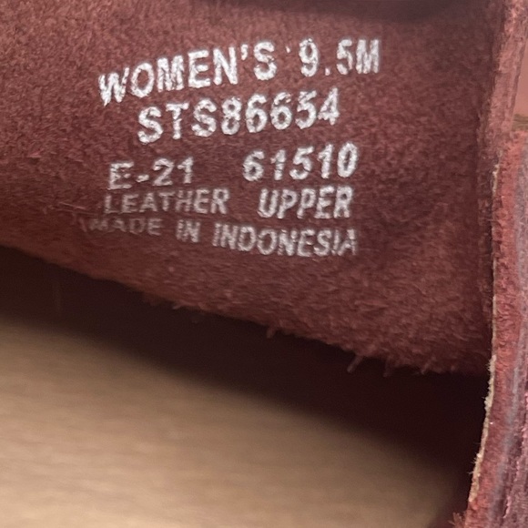 Sperry Women’s Burgundy Leather Tonal Boat Shoes Size 9.5 - Picture 8 of 9